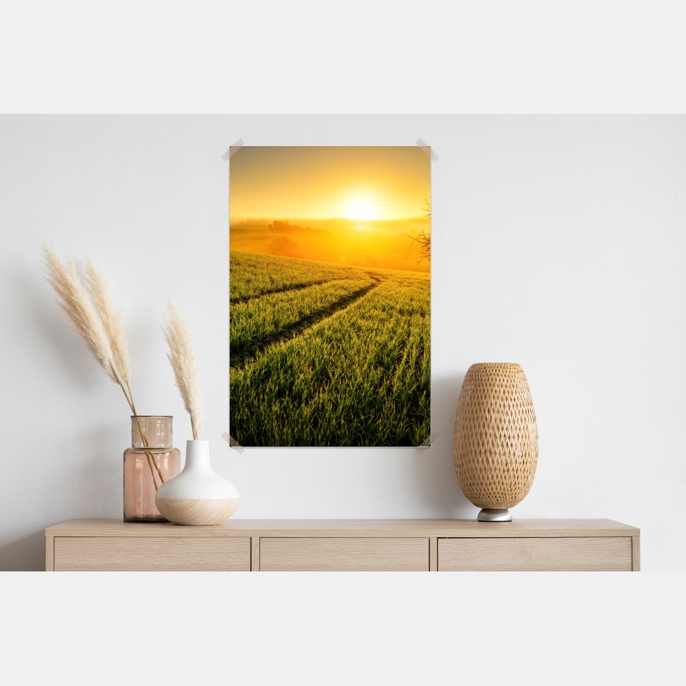 Plakat słoneczna łąka o świcie – Wallissimo® Plakat słoneczna łąka o świcie – Wallissimo®