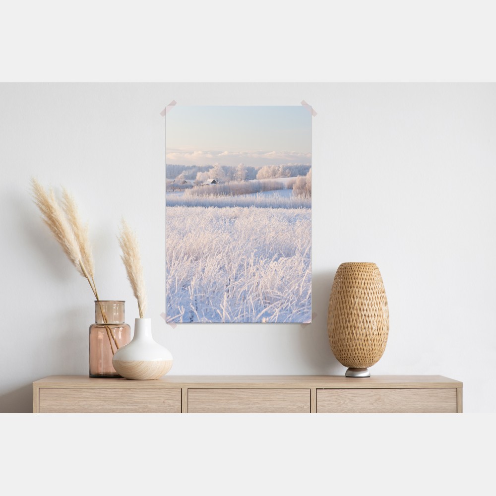 Plakat szronowa łąka o poranku – Wallissimo® Plakat szronowa łąka o poranku – Wallissimo®