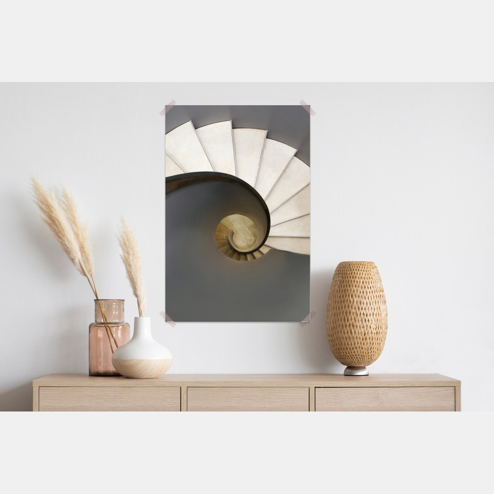 Plakat spiralne schody abstrakcyjna kompozycja – Wallissimo® Plakat spiralne schody abstrakcyjna kompozycja – Wallissimo®