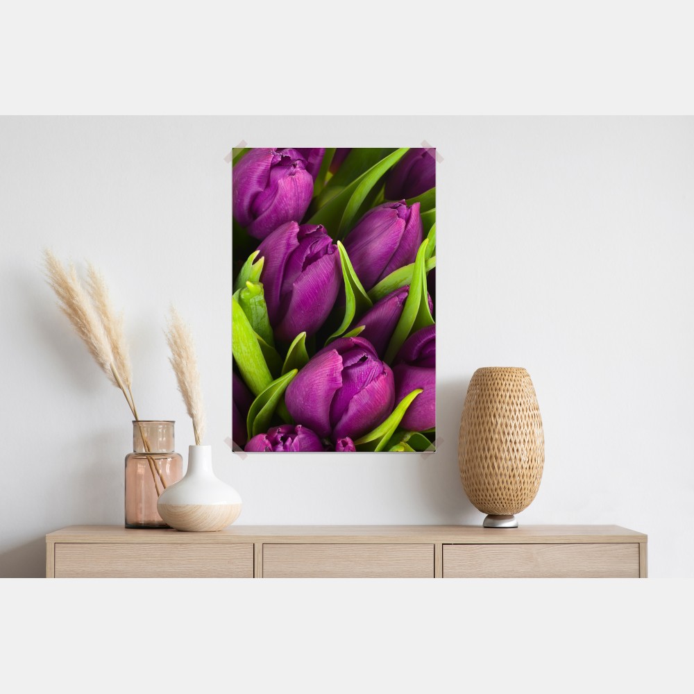 Plakat fioletowy bukiet tulipanów – Wallissimo® Plakat fioletowy bukiet tulipanów – Wallissimo®