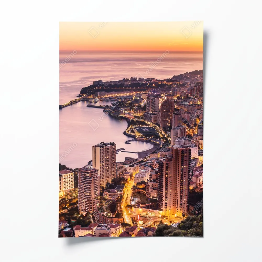 Plakat zachód słońca nad miejskim wybrzeżem – Wallissimo® Plakat zachód słońca nad miejskim wybrzeżem – Wallissimo®