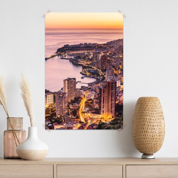 Plakat zachód słońca nad miejskim wybrzeżem – Wallissimo® Plakat zachód słońca nad miejskim wybrzeżem – Wallissimo®