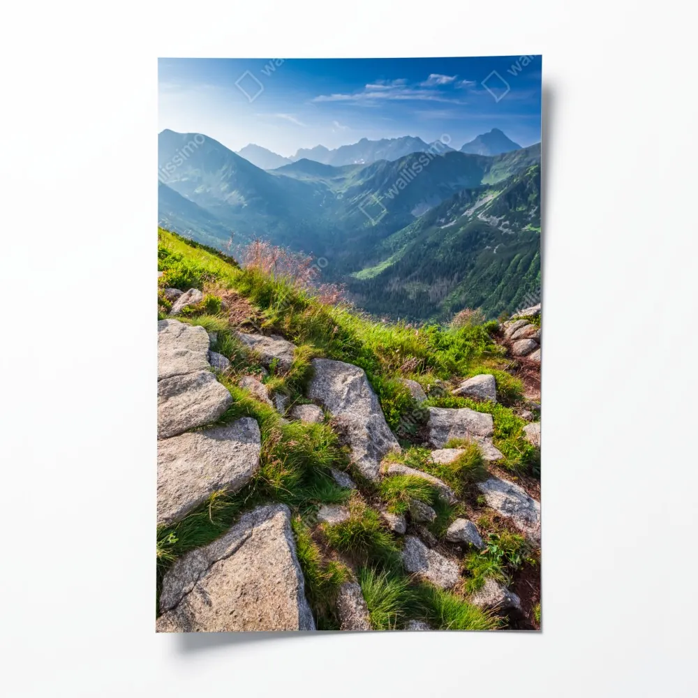 Plakat wschód słońca nad szlakiem w Tatrach – Wallissimo® Plakat wschód słońca nad szlakiem w Tatrach – Wallissimo®