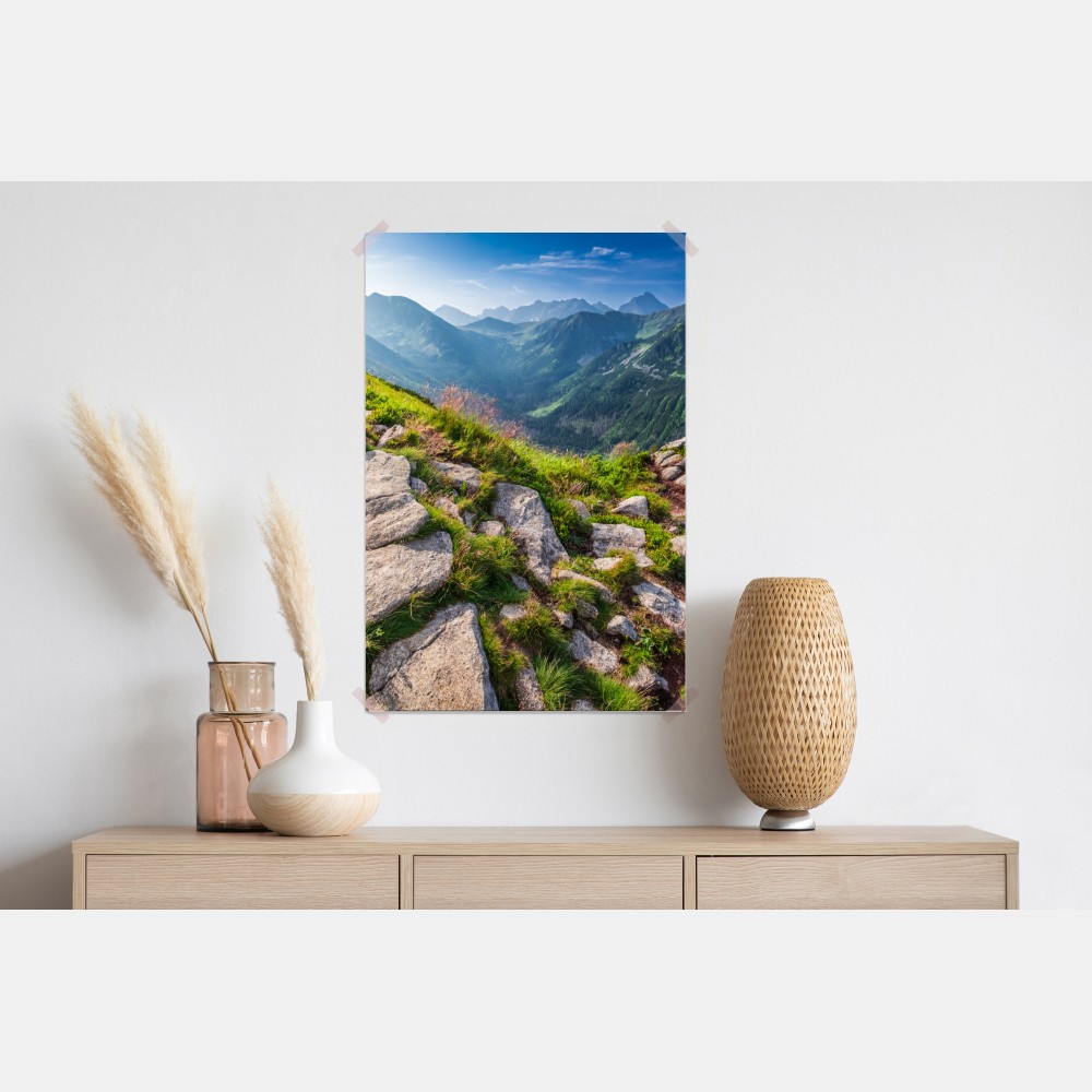 Plakat wschód słońca nad szlakiem w Tatrach – Wallissimo® Plakat wschód słońca nad szlakiem w Tatrach – Wallissimo®