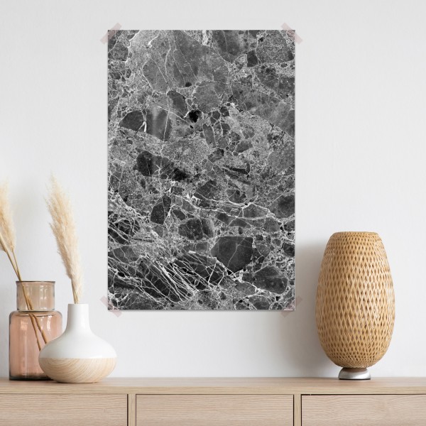 Plakat monochromatyczna tekstura marmuru – Wallissimo® Plakat monochromatyczna tekstura marmuru – Wallissimo®