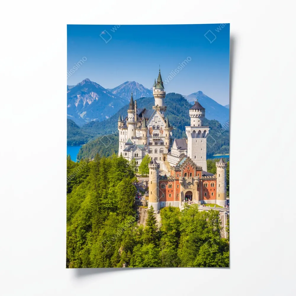 Plakat zamek Neuschwanstein w alpejskim krajobrazie – Wallissimo® Plakat zamek Neuschwanstein w alpejskim krajobrazie – Wallissimo®