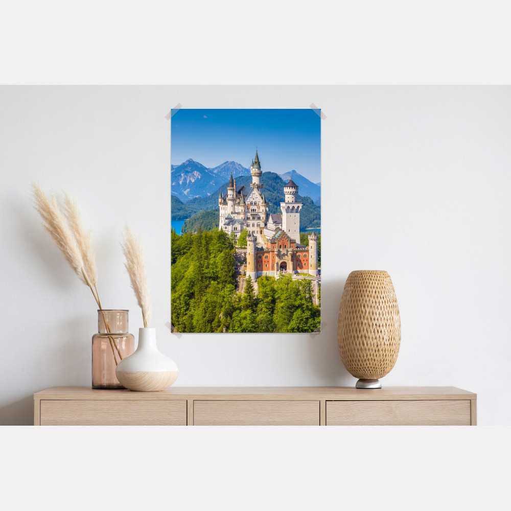 Plakat zamek Neuschwanstein w alpejskim krajobrazie – Wallissimo® Plakat zamek Neuschwanstein w alpejskim krajobrazie – Wallissimo®