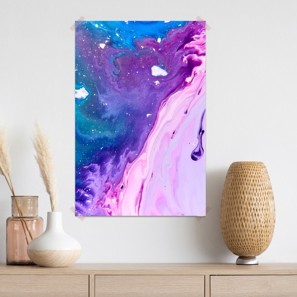 Plakat żywa niebiesko-fioletowa abstrakcja akrylowa – Wallissimo® Plakat żywa niebiesko-fioletowa abstrakcja akrylowa – Wallissimo®