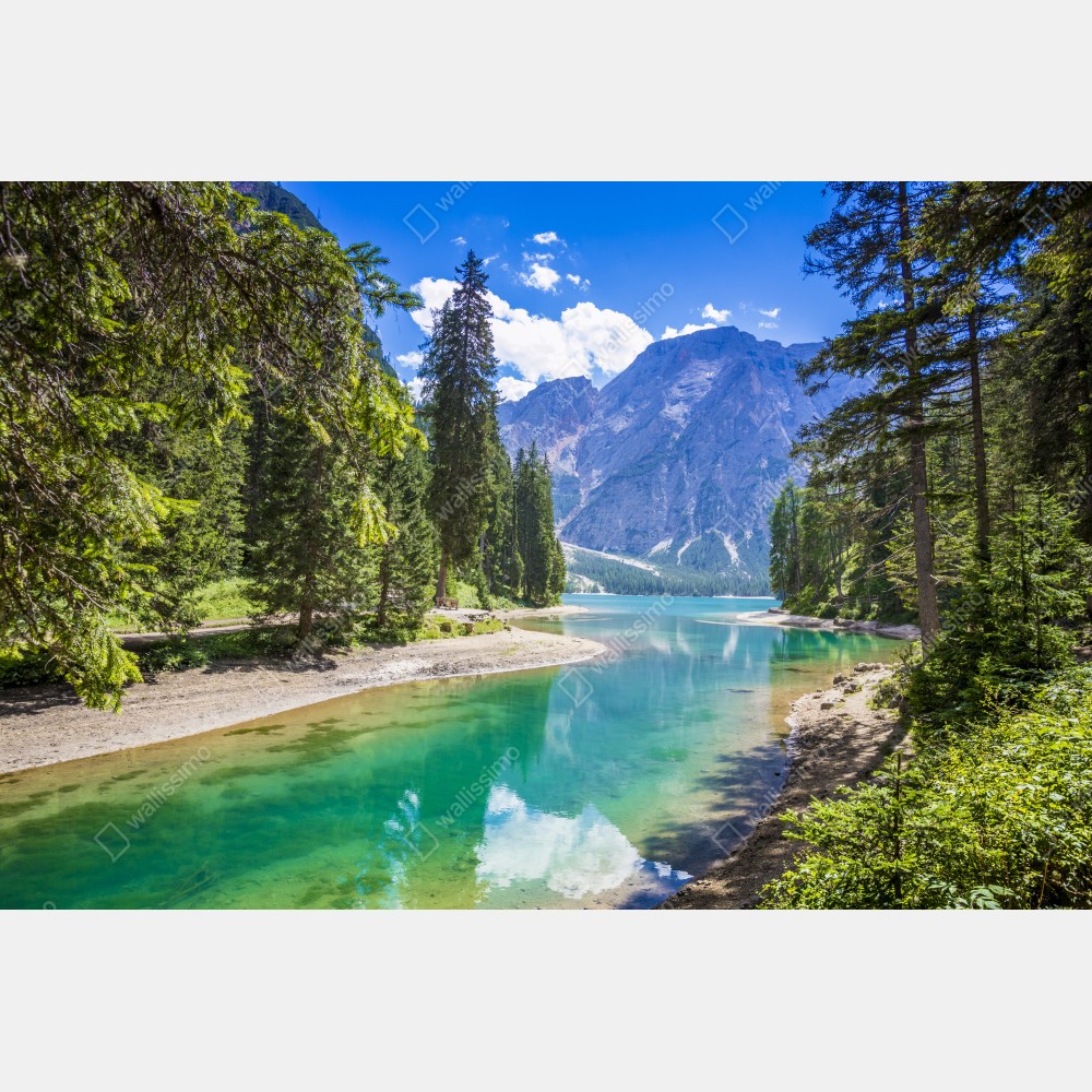 Plakat Pragser Wildsee turkusowe górskie jezioro – Wallissimo® Plakat Pragser Wildsee turkusowe górskie jezioro – Wallissimo®