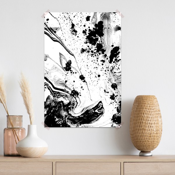 Plakat monochromatyczny marmur atramentowy abstrakcja – Wallissimo® Plakat monochromatyczny marmur atramentowy abstrakcja – Wallissimo®
