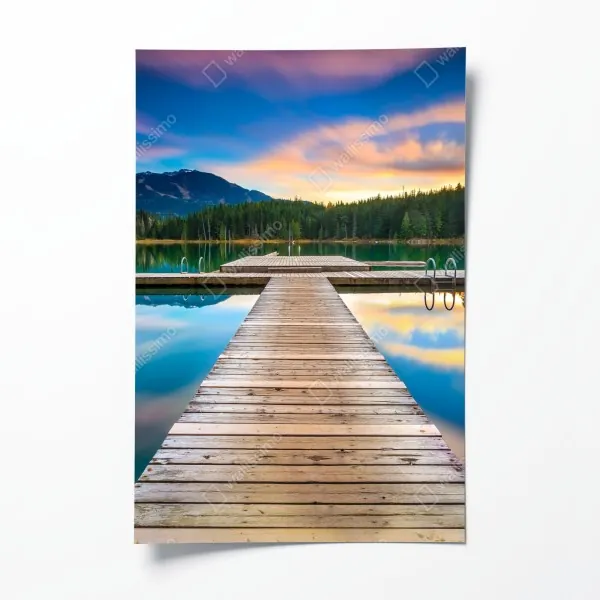 Plakat marmurowa kula i klasyczne kolumny na pomarańczowym tle – Wallissimo®