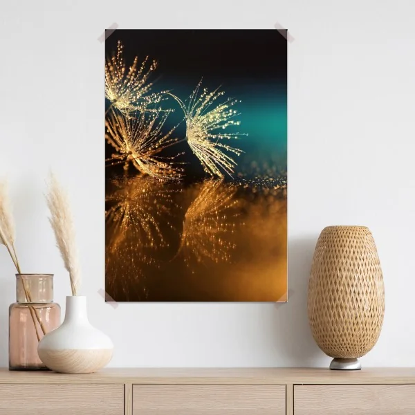 Plakat złote odbicie dmuchawca – Wallissimo® Plakat złote odbicie dmuchawca – Wallissimo®