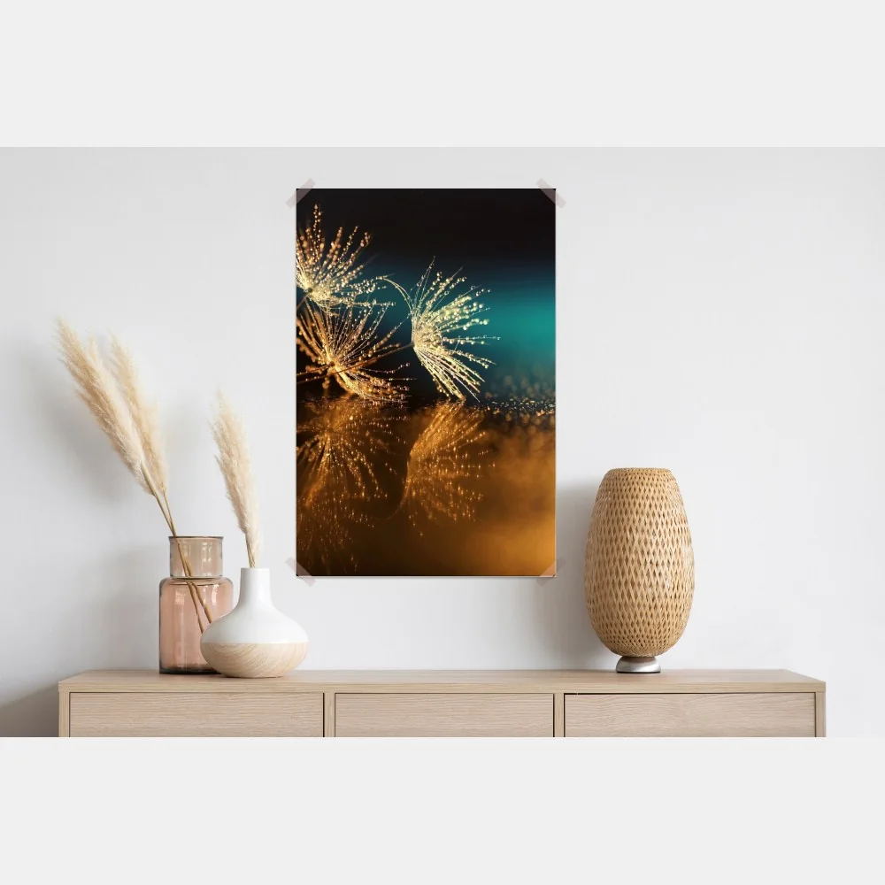 Plakat złote odbicie dmuchawca – Wallissimo® Plakat złote odbicie dmuchawca – Wallissimo®