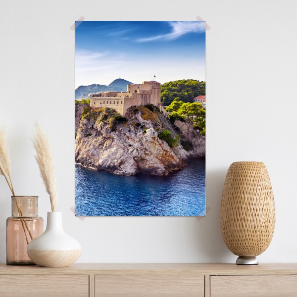 Plakat Dubrownik widok na nadmorską fortecę – Wallissimo® Plakat Dubrownik widok na nadmorską fortecę – Wallissimo®