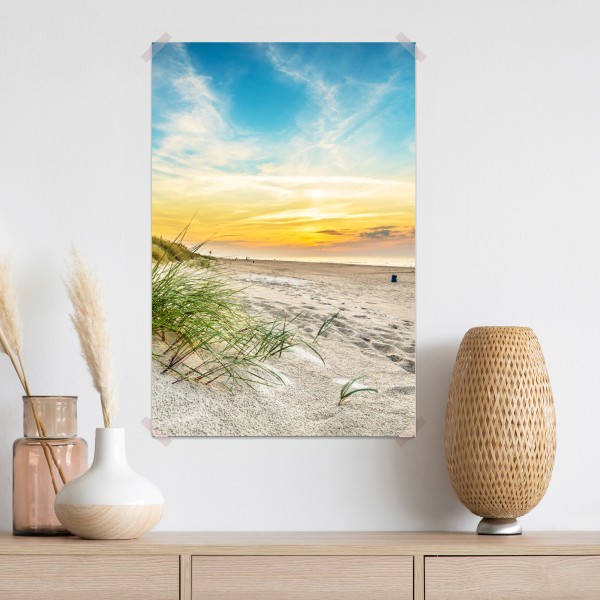Plakat zachód słońca nad spokojnymi wydmami – Wallissimo® Plakat zachód słońca nad spokojnymi wydmami – Wallissimo®