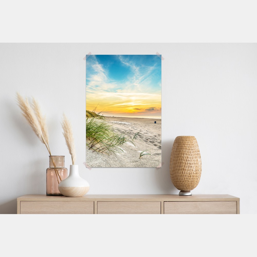 Plakat zachód słońca nad spokojnymi wydmami – Wallissimo® Plakat zachód słońca nad spokojnymi wydmami – Wallissimo®