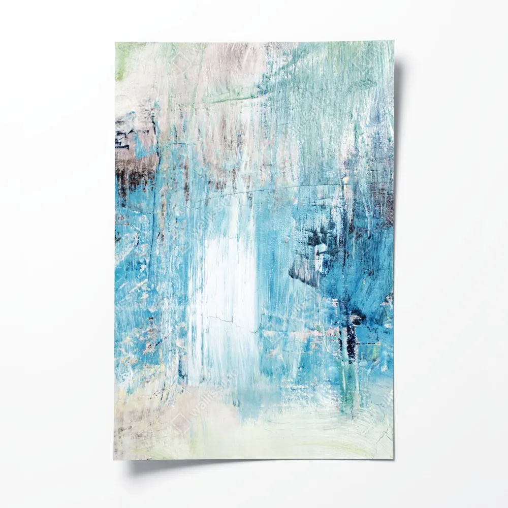 Plakat turkusowa abstrakcyjna faktura olejna – Wallissimo® Plakat turkusowa abstrakcyjna faktura olejna – Wallissimo®