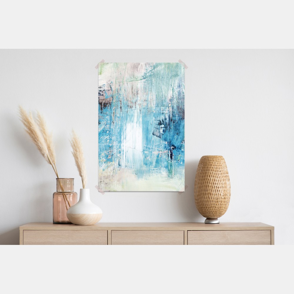 Plakat turkusowa abstrakcyjna faktura olejna – Wallissimo® Plakat turkusowa abstrakcyjna faktura olejna – Wallissimo®