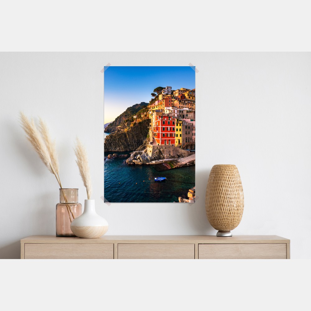 Plakat zachód słońca nad Riomaggiore, Cinque Terre – Wallissimo® Plakat zachód słońca nad Riomaggiore, Cinque Terre – Wallissimo®