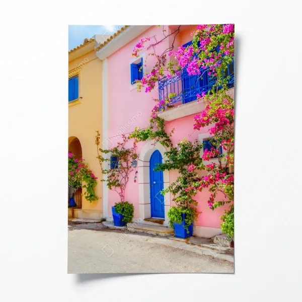 Plakat geometryczne czerwone papierowe serce – Wallissimo®