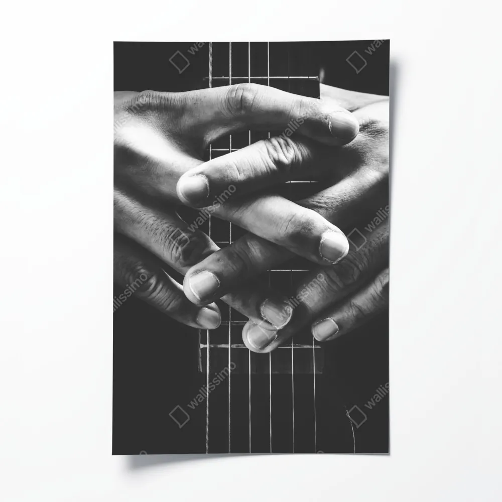 Plakat splątane ręce na strunach gitary – Wallissimo® Plakat splątane ręce na strunach gitary – Wallissimo®