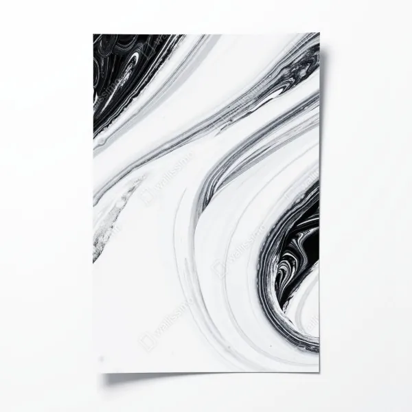 Plakat spokojne monochromatyczne jezioro z odbiciami – Wallissimo®