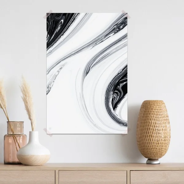 Plakat monochromatyczne marmurowe wiry – Wallissimo® Plakat monochromatyczne marmurowe wiry – Wallissimo®