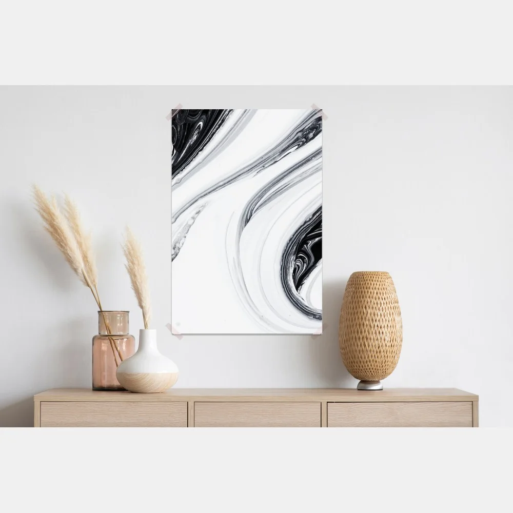 Plakat monochromatyczne marmurowe wiry – Wallissimo® Plakat monochromatyczne marmurowe wiry – Wallissimo®