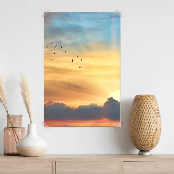 Plakat złoty wschód słońca nad chmurami – Wallissimo® Plakat złoty wschód słońca nad chmurami – Wallissimo®