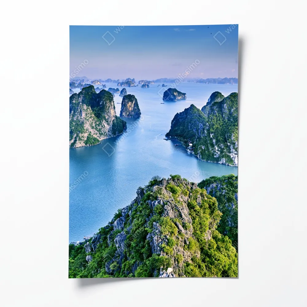 Plakat zatoka Ha Long panorama wapiennych wysp – Wallissimo® Plakat zatoka Ha Long panorama wapiennych wysp – Wallissimo®