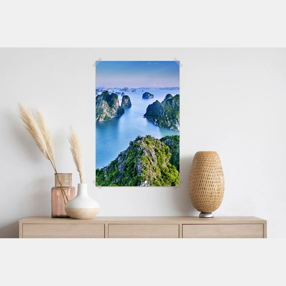 Plakat zatoka Ha Long panorama wapiennych wysp – Wallissimo® Plakat zatoka Ha Long panorama wapiennych wysp – Wallissimo®