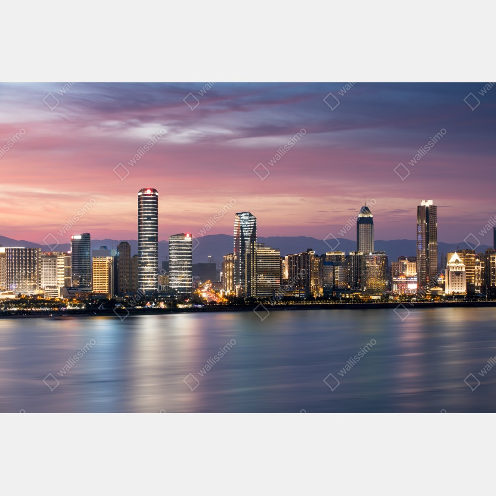 Plakat spokojna panorama miasta o zmierzchu – Wallissimo® Plakat spokojna panorama miasta o zmierzchu – Wallissimo®