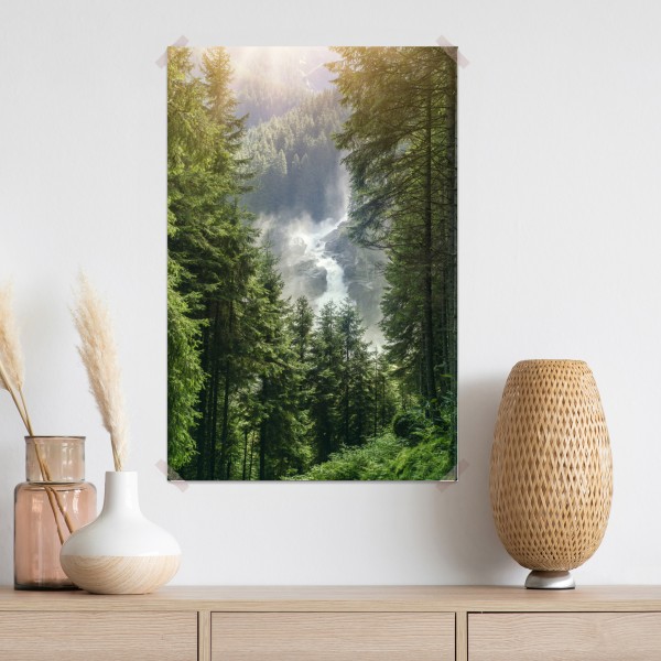 Plakat Krimml wodospad w bujnym alpejskim lesie – Wallissimo® Plakat Krimml wodospad w bujnym alpejskim lesie – Wallissimo®