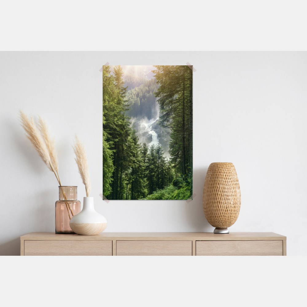 Plakat Krimml wodospad w bujnym alpejskim lesie – Wallissimo® Plakat Krimml wodospad w bujnym alpejskim lesie – Wallissimo®