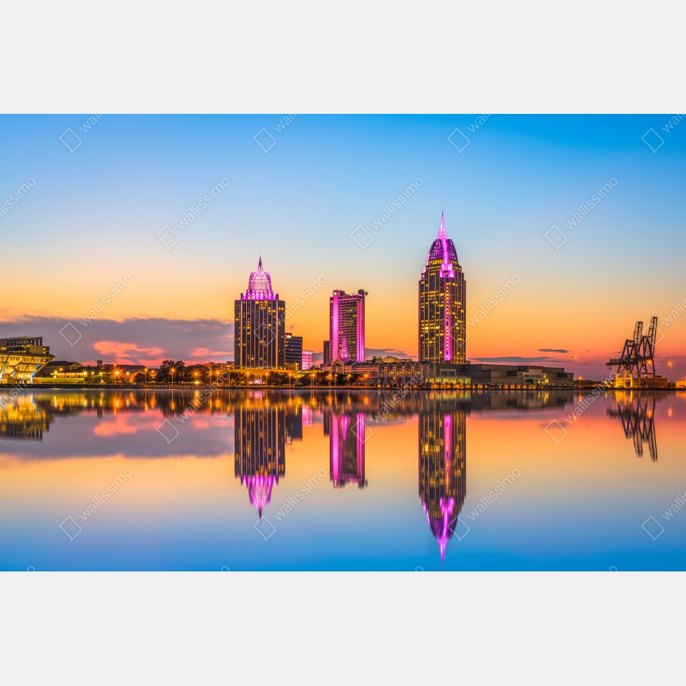 Plakat panorama Mobile o zachodzie słońca – Wallissimo® Plakat panorama Mobile o zachodzie słońca – Wallissimo®