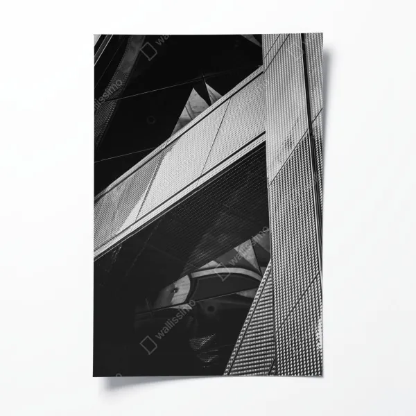 Plakat geometryczna fasada w monochromie