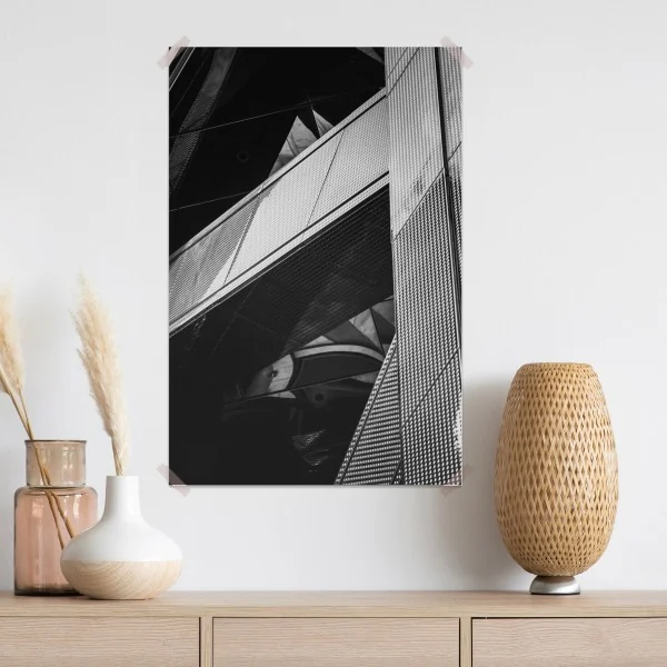 Plakat geometryczna fasada w monochromie – Wallissimo® Plakat geometryczna fasada w monochromie – Wallissimo®