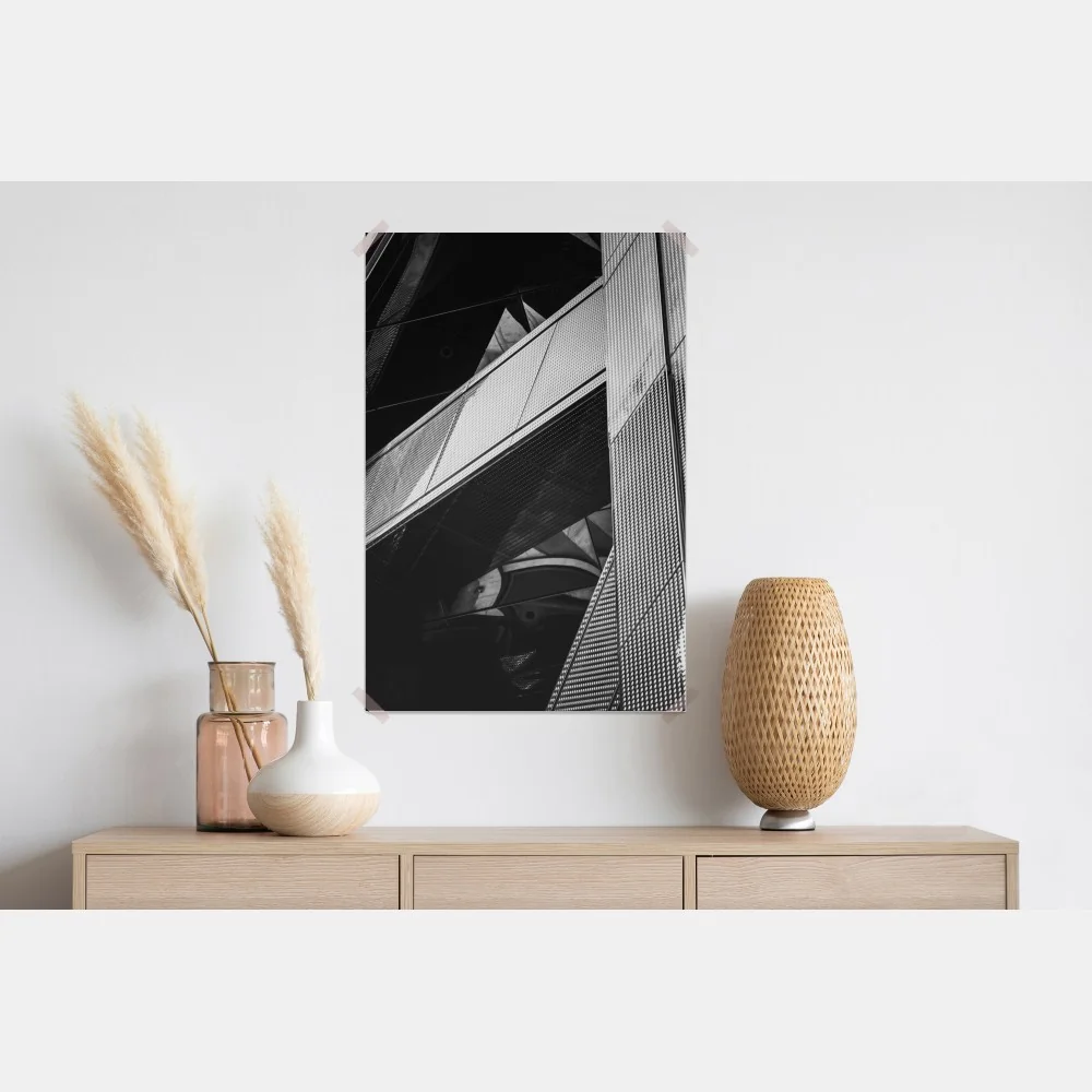Plakat geometryczna fasada w monochromie – Wallissimo® Plakat geometryczna fasada w monochromie – Wallissimo®