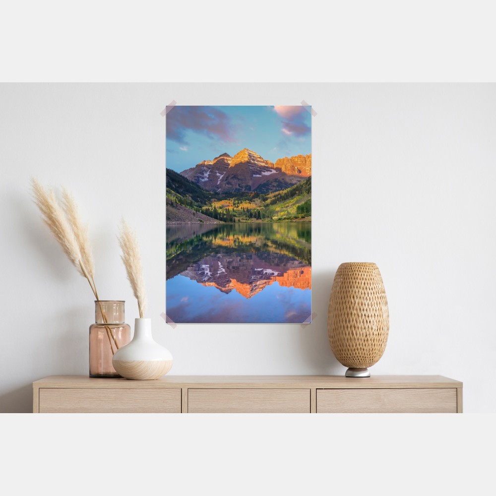 Plakat wschód słońca nad Maroon Bells – Wallissimo® Plakat wschód słońca nad Maroon Bells – Wallissimo®