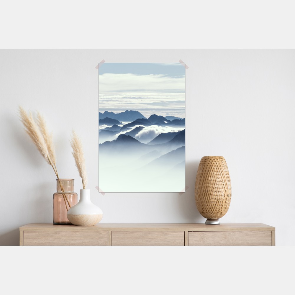 Plakat mglista warstwa gór o świcie – Wallissimo® Plakat mglista warstwa gór o świcie – Wallissimo®
