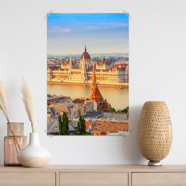 Plakat Budapeszt panorama z parlamentem nad Dunajem – Wallissimo® Plakat Budapeszt panorama z parlamentem nad Dunajem – Wallissimo®