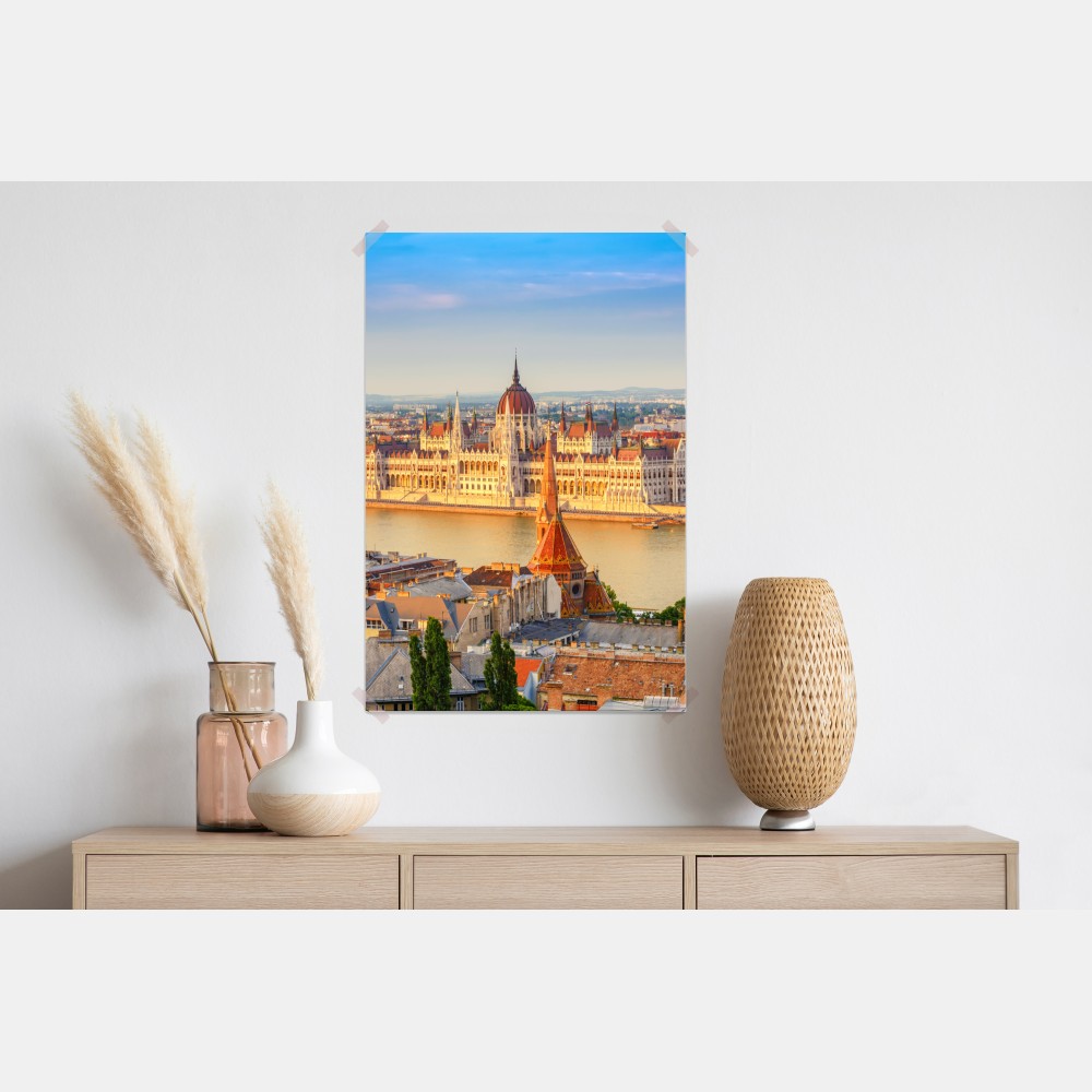Plakat Budapeszt panorama z parlamentem nad Dunajem – Wallissimo® Plakat Budapeszt panorama z parlamentem nad Dunajem – Wallissimo®