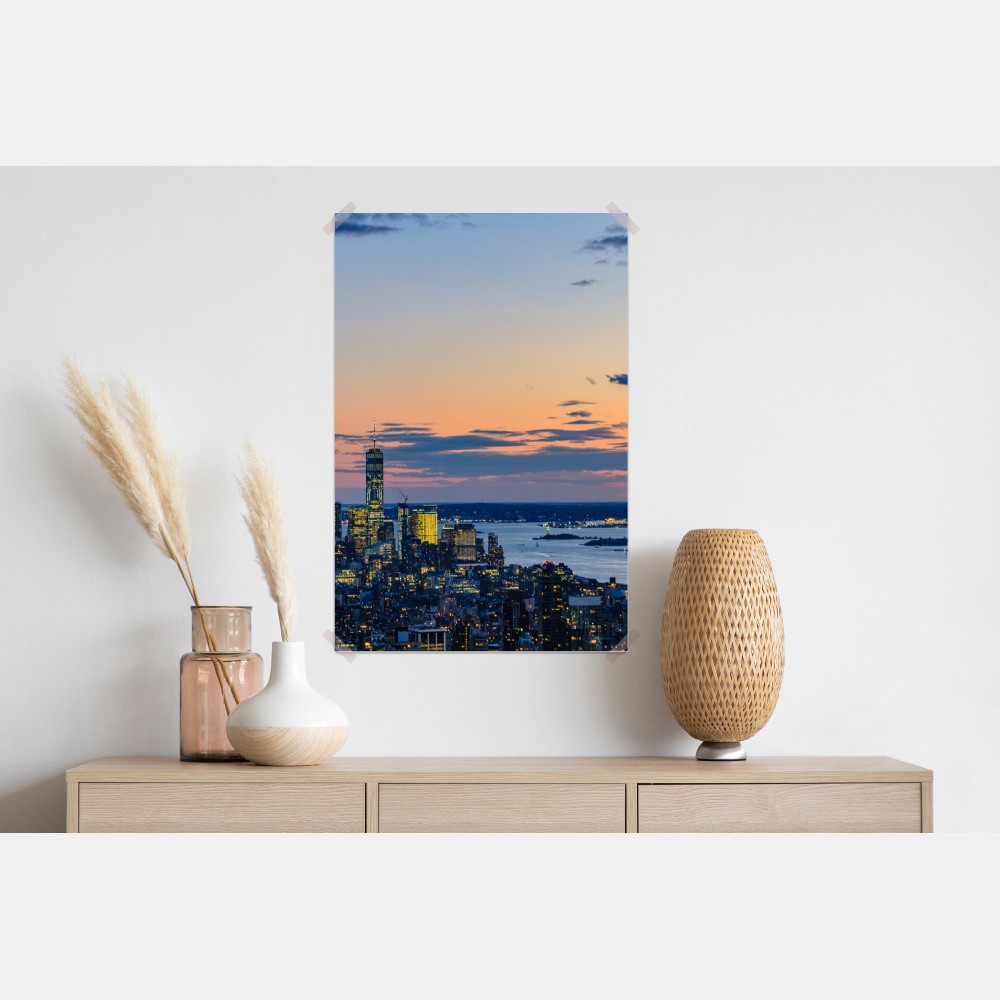 Plakat panorama Nowego Jorku o zmierzchu – Wallissimo® Plakat panorama Nowego Jorku o zmierzchu – Wallissimo®