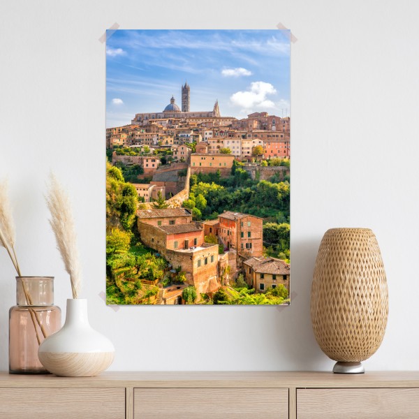 Plakat Siena panorama miasta, Włochy – Wallissimo® Plakat Siena panorama miasta, Włochy – Wallissimo®