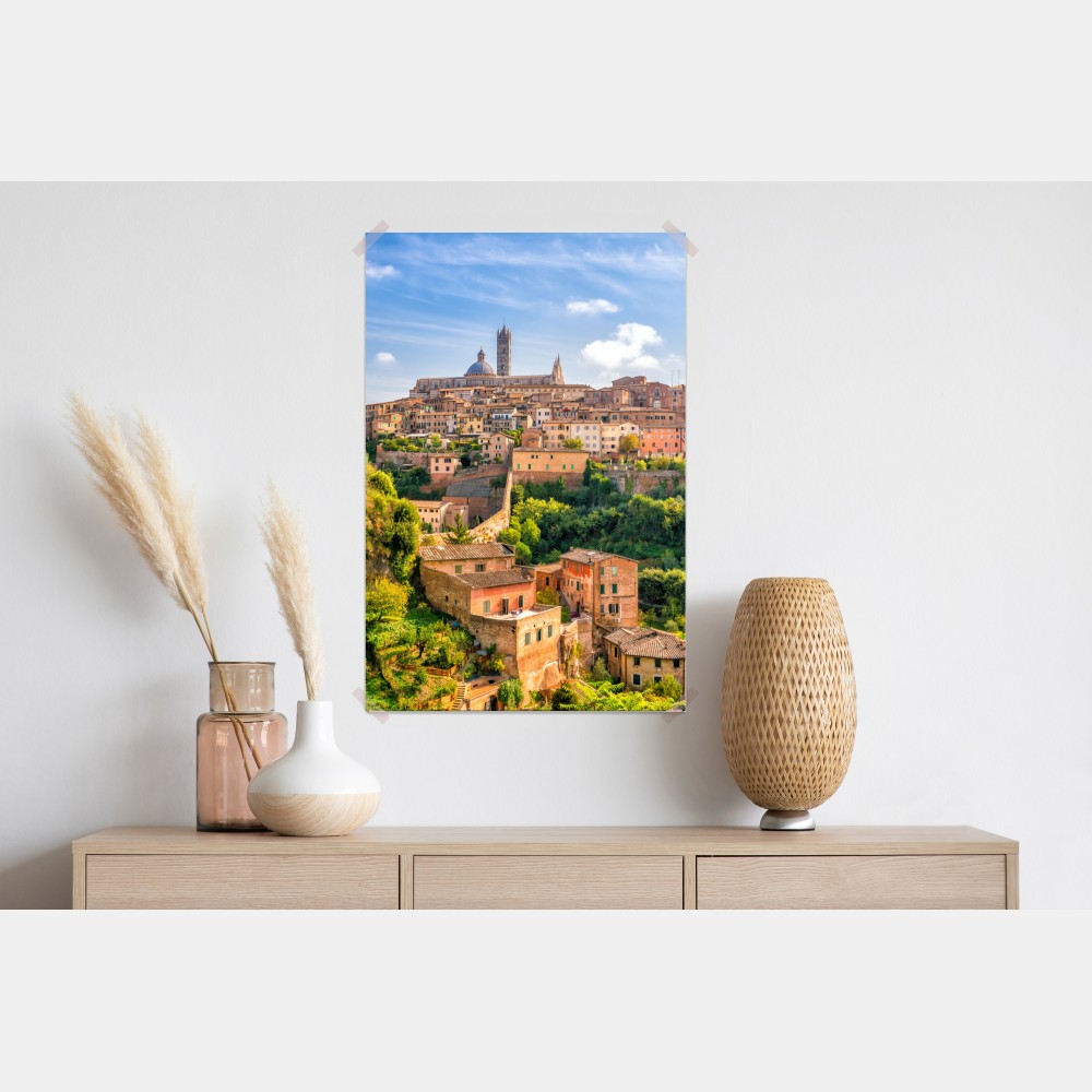 Plakat Siena panorama miasta, Włochy – Wallissimo® Plakat Siena panorama miasta, Włochy – Wallissimo®