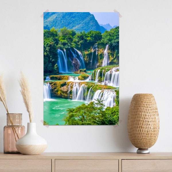 Plakat szmaragdowe kaskady wodospadów – Wallissimo®