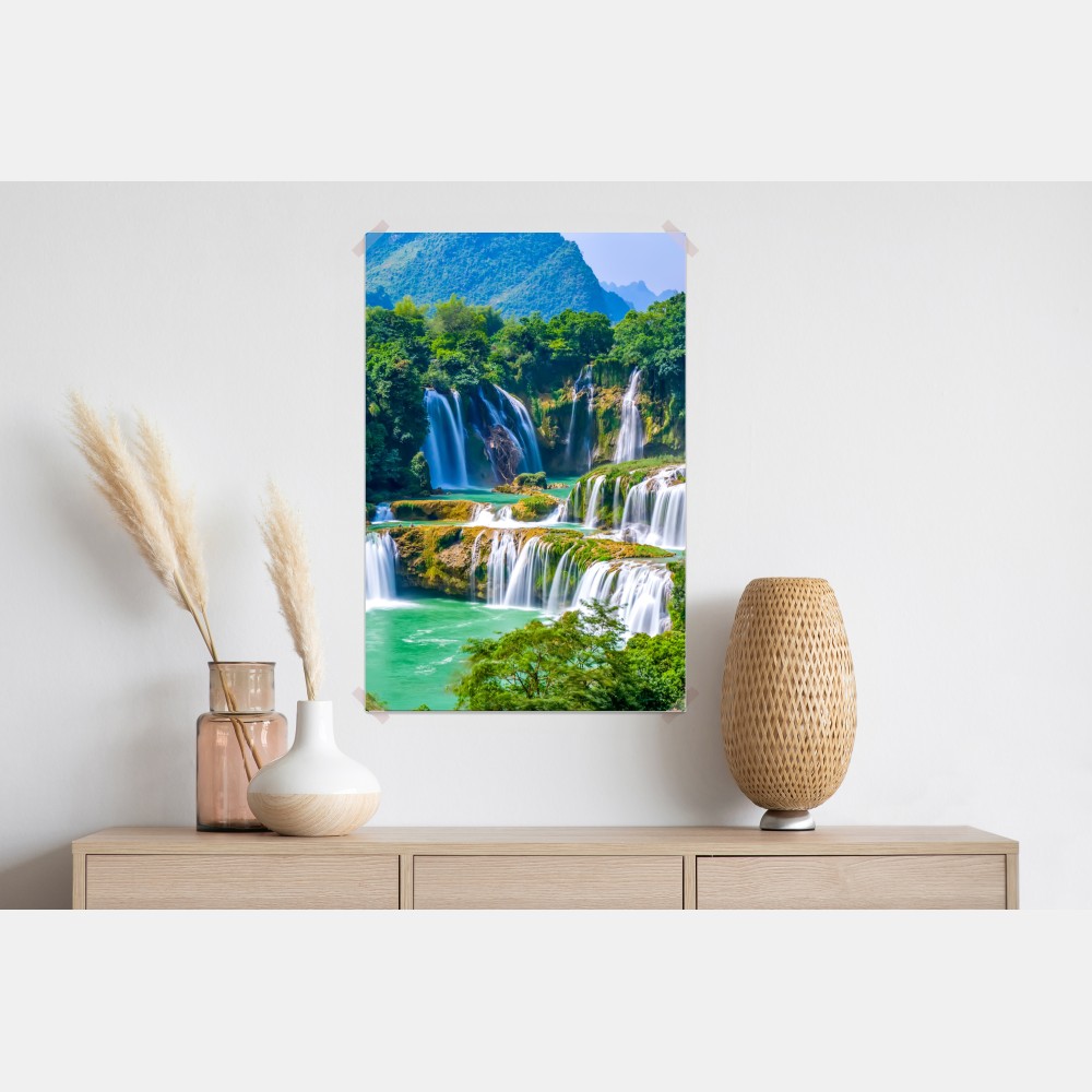 Plakat szmaragdowe kaskady wodospadów – Wallissimo®