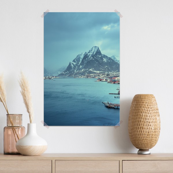 Plakat Reine zimowy fiord w Lofotach – Wallissimo® Plakat Reine zimowy fiord w Lofotach – Wallissimo®