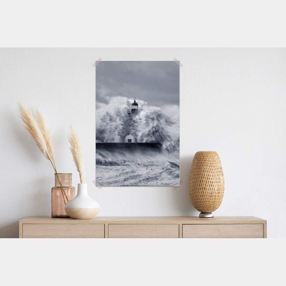 Plakat latarnia morska pochłonięta przez fale – Wallissimo® Plakat latarnia morska pochłonięta przez fale – Wallissimo®