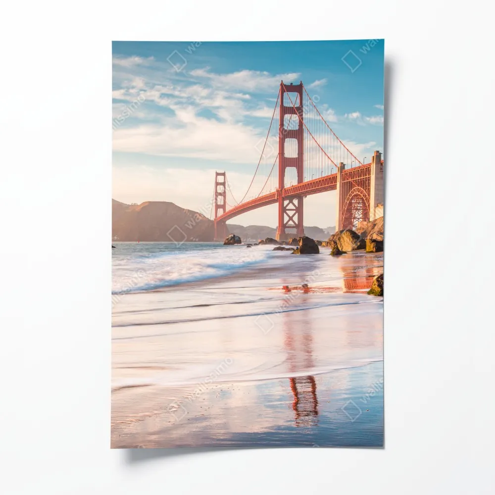 Plakat San Francisco Golden Gate o zachodzie słońca – Wallissimo® Plakat San Francisco Golden Gate o zachodzie słońca – Wallissimo®